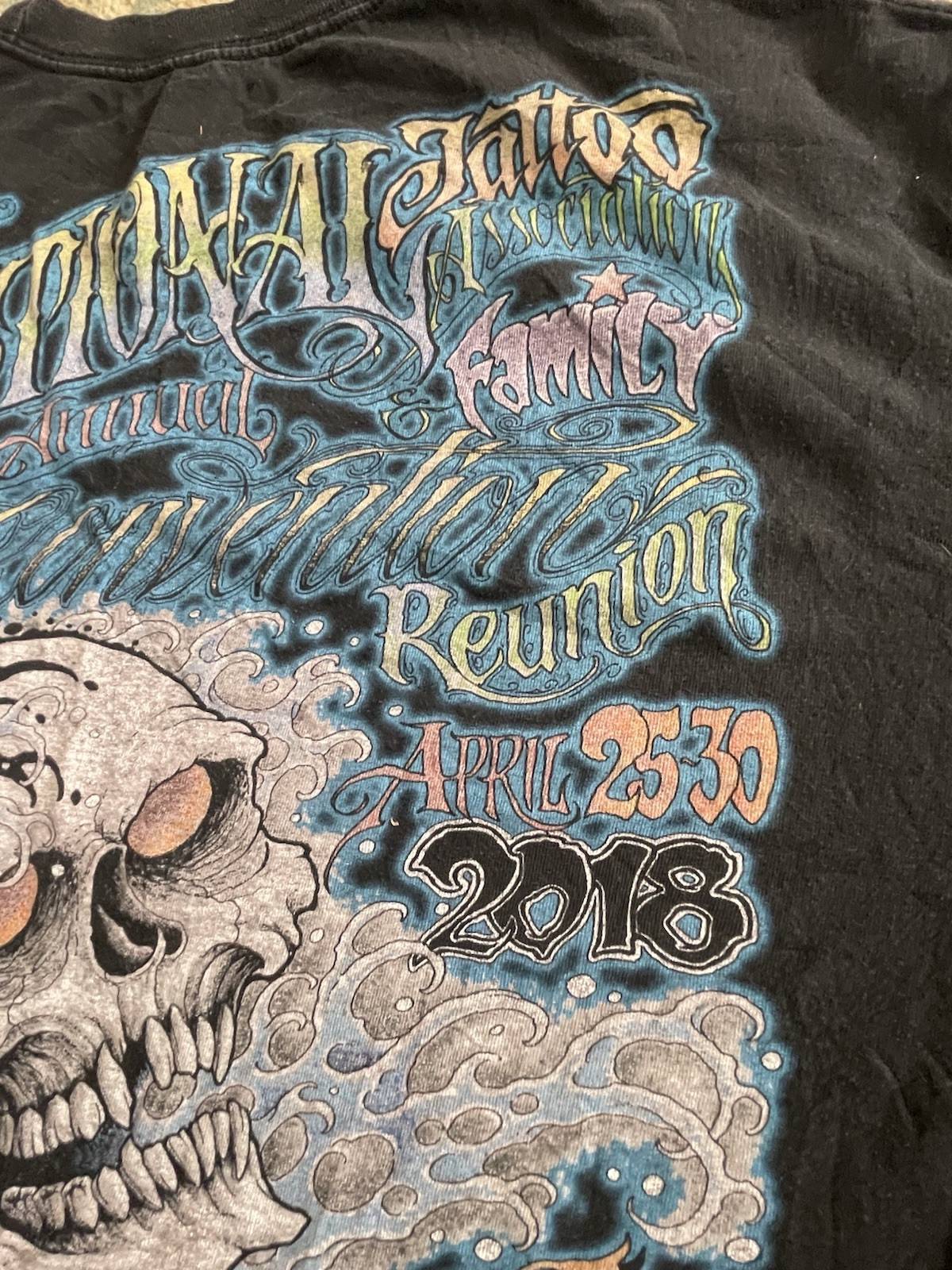 Nationals 39 Original Tattoo Family Reunion 2018 T-Shirt XL Black Skull Graphic