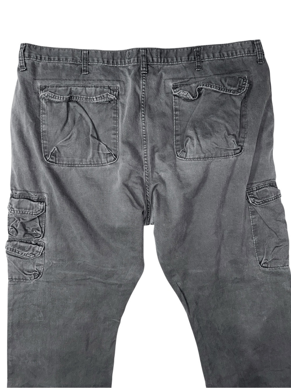 Wrangler Cargo Casual Cotton Pants Solid Charcoal Gray size 46 x 30