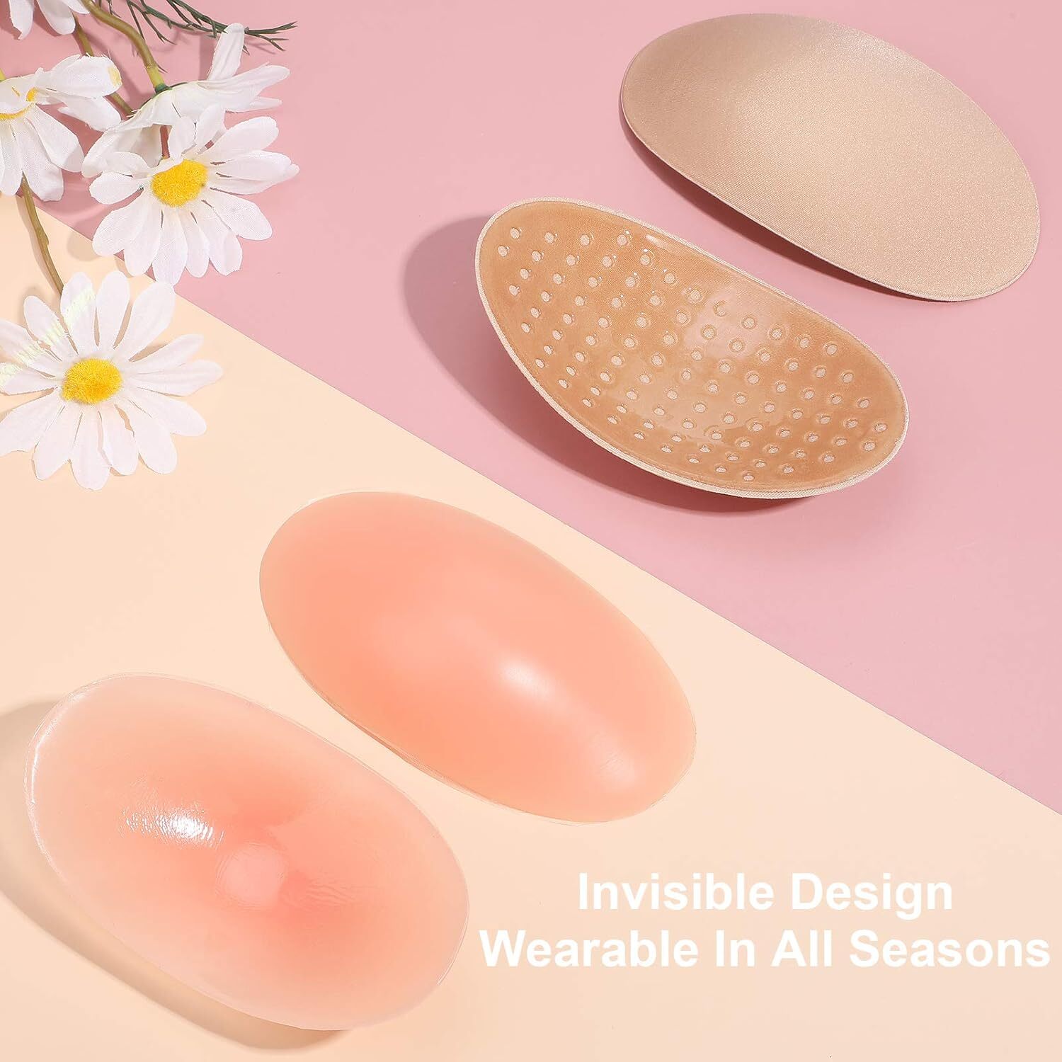 2Pairs Women Shoulder Pads Push up Soft Adhesive Silicone Shoulder Pads Anti USA