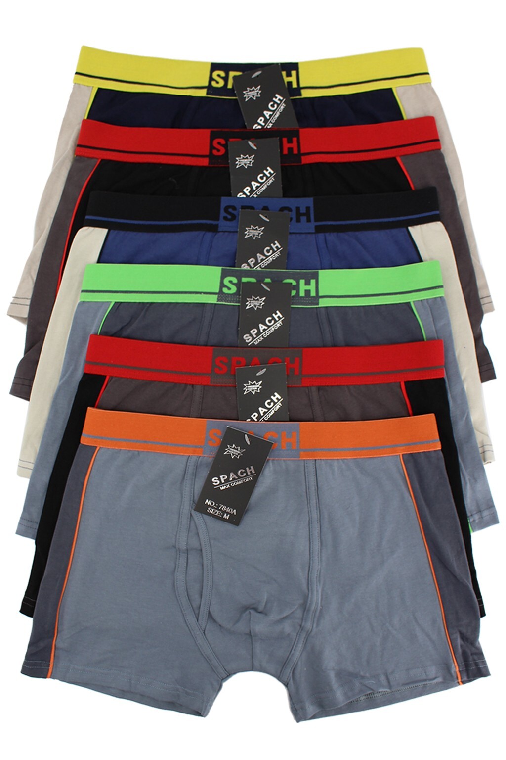 SPACH Pack Men Premium Soft Comfort Cotton Blend Underwear Fashion Boxer Brief