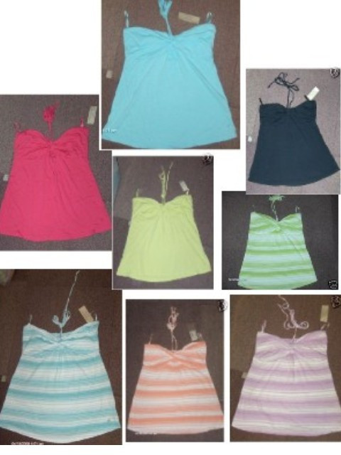 NWT AMERICAN EAGLE OUTFITTERS PARADISE HALTER CAMI SOLIDS & STRIPES