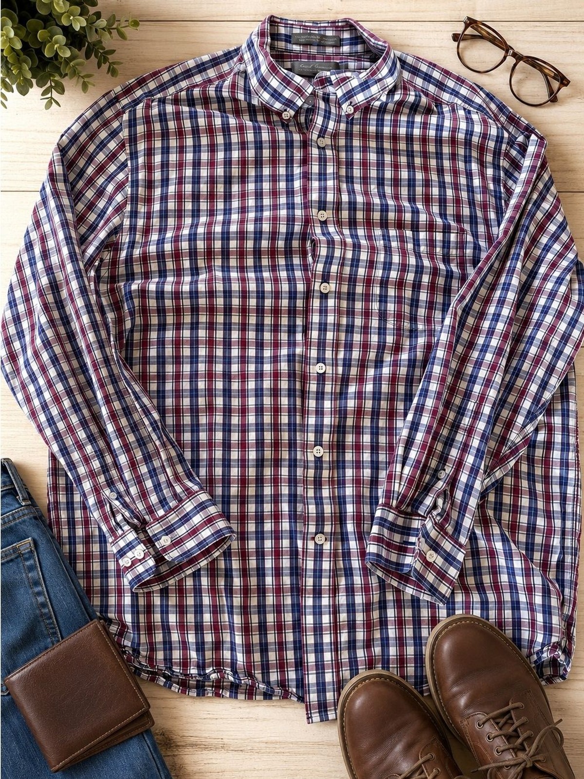 Daniel Cremieux Signature Collection Men’s Plaid Button-Down Shirt | Size XL
