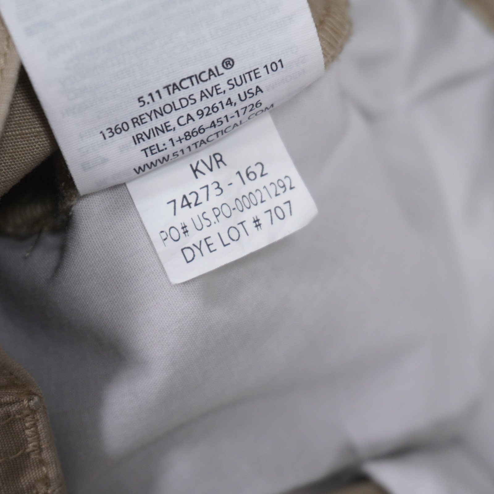 5.11 Tactical TacLite Pro RipStop Cargo Pants Mens 38X36 Khaki Poly Cotton 74273