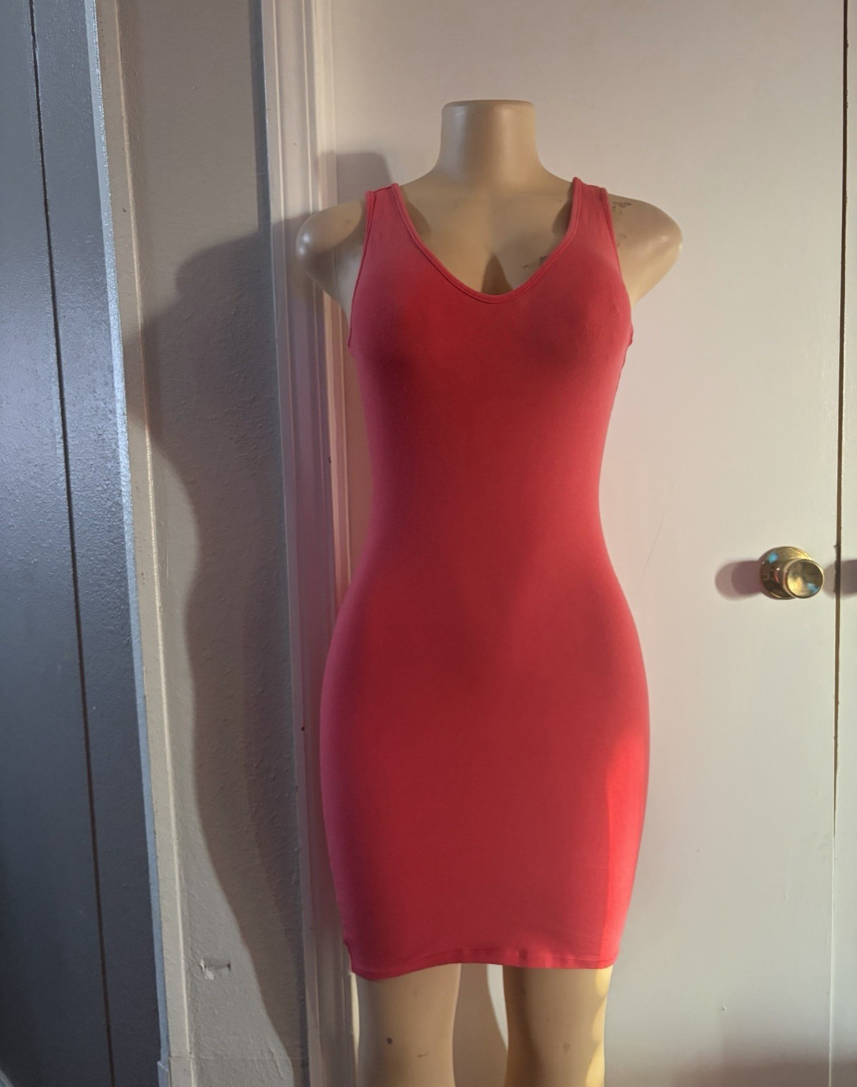 Wild Fable Pink Solid Bodycon Mini Dress V-Neck Sleeveless Strappy Sleeve XS