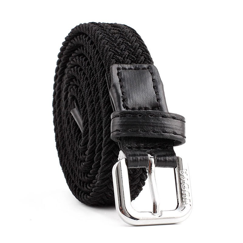 Mens Womens Buckle Elasticated Belts Stretch Elastic Canvas Braided Waist Belt