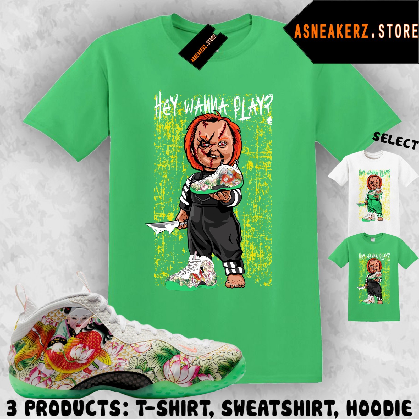 Tee Shirt Matching Foamposite One Tianjin 2.0 Match Sneaker Sneakerhead Chucky