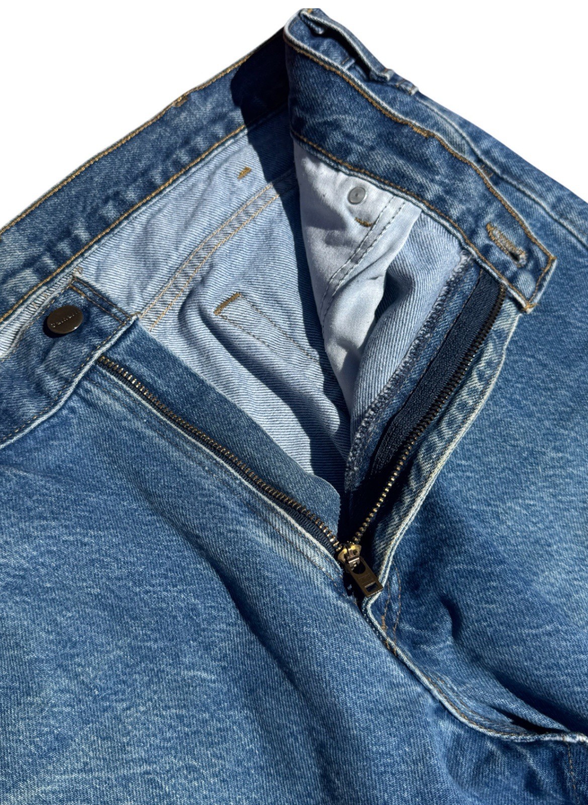 Carhartt B46 DST Jeans Mens 36×30 Made USA Blue Denim Work Pants 100% Cotton