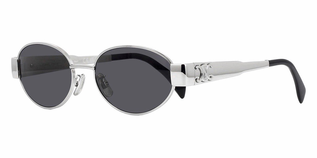 Celine CL40235U 16A Triomphe Metal Sunglasses Silver Frame Grey Lens AUTHENTIC