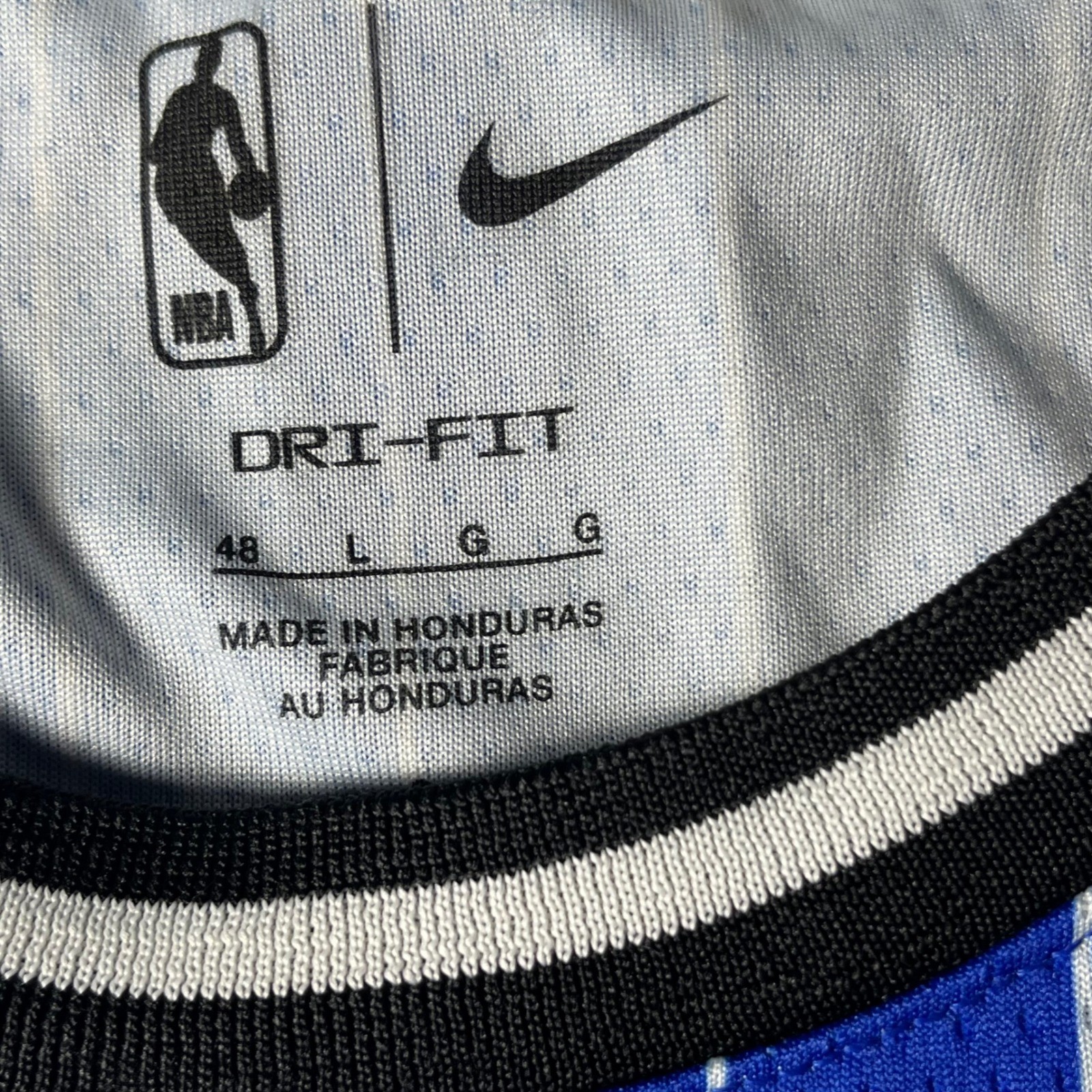 Nike Orlando Magic Swingman Jersey Large 48 Disney Sponsor Patch Blue Custom 26