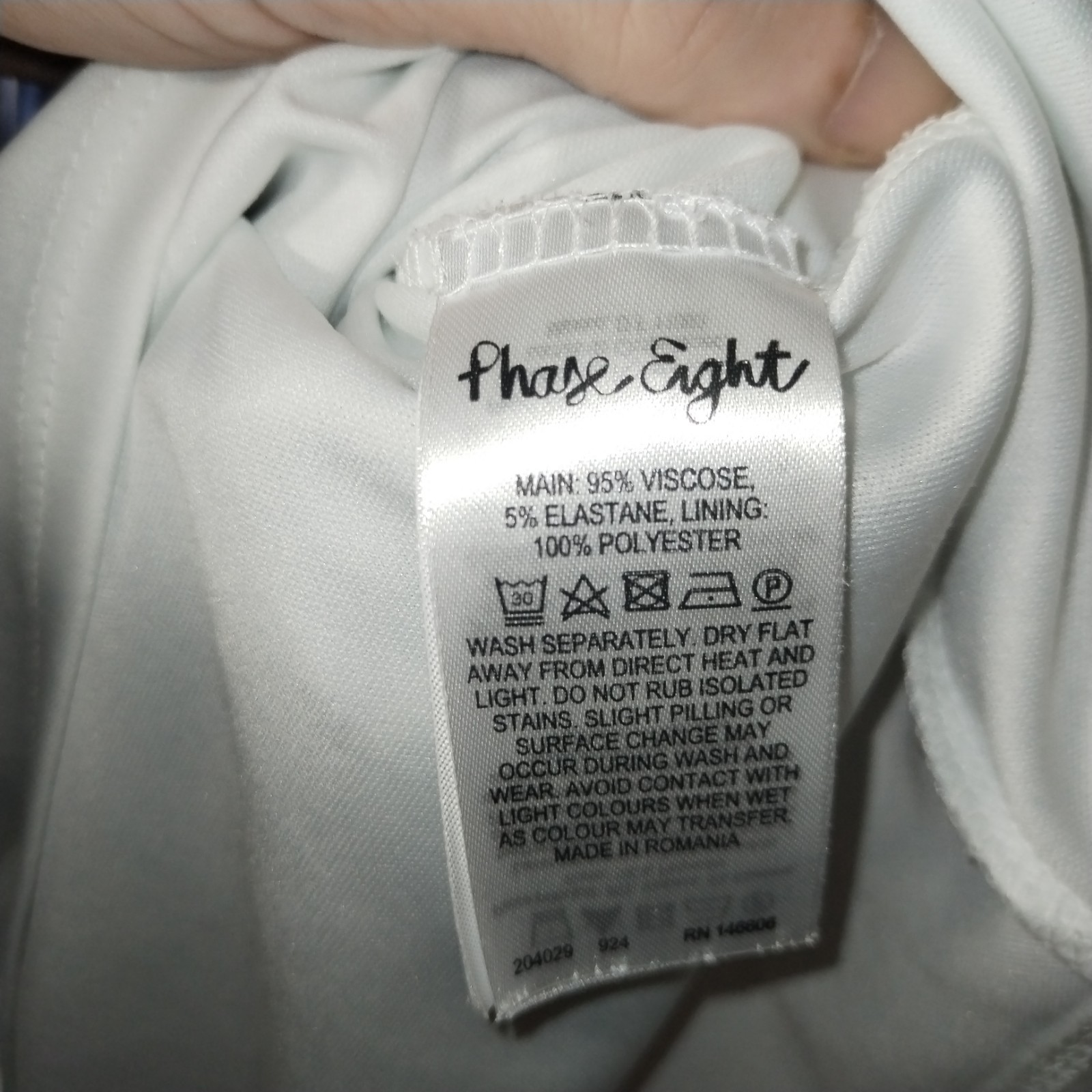Phase Eight Dress Size 16 White Navy Eloise Palm Print Shift Bodice Layer Ruched