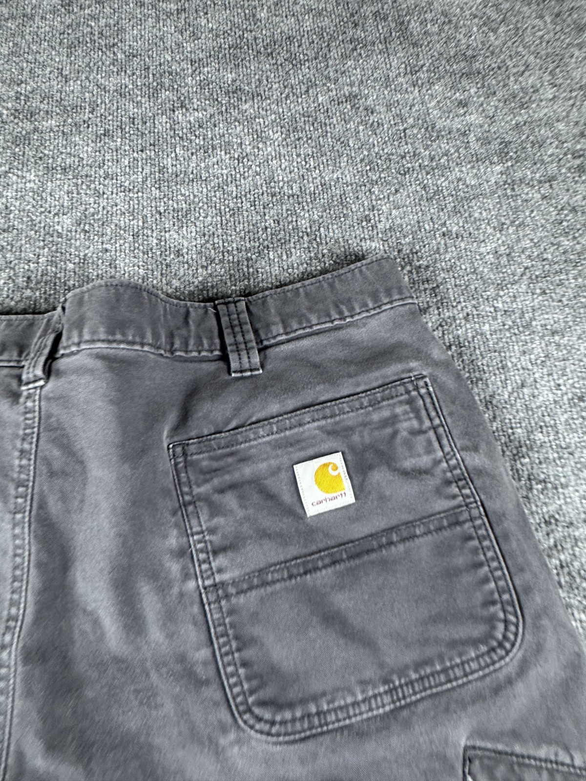 Carhartt Pants Mens 44×32 Gray Double Knee Relaxed Fit Workwear 102802-029