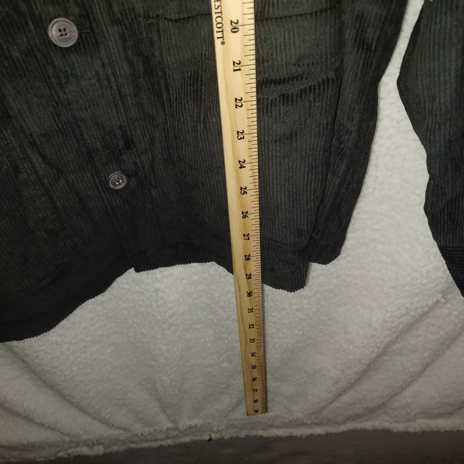 George Men’s 2XL 50-52 Corduroy Barn Button Up Jacket Black Soot (26B)