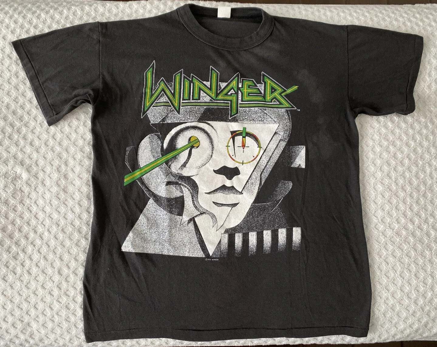 Vintage 1988 Winger Too Tuff To Tame Tour 1989 Cotton T Shirt Black Large 1980s