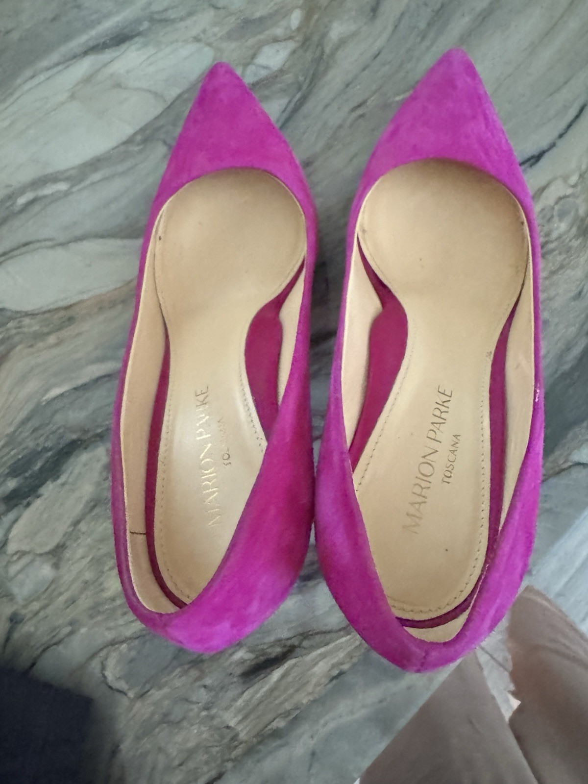 Marion Parke Pink Suede Pointed Toe Stiletto Pump Heels Women’s US 6