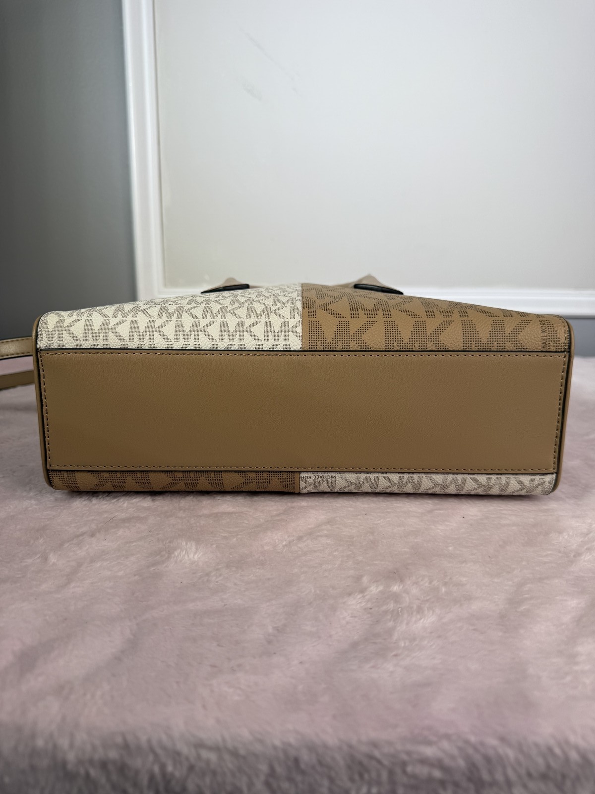 Michael Kors two-tone MK monogram satchel