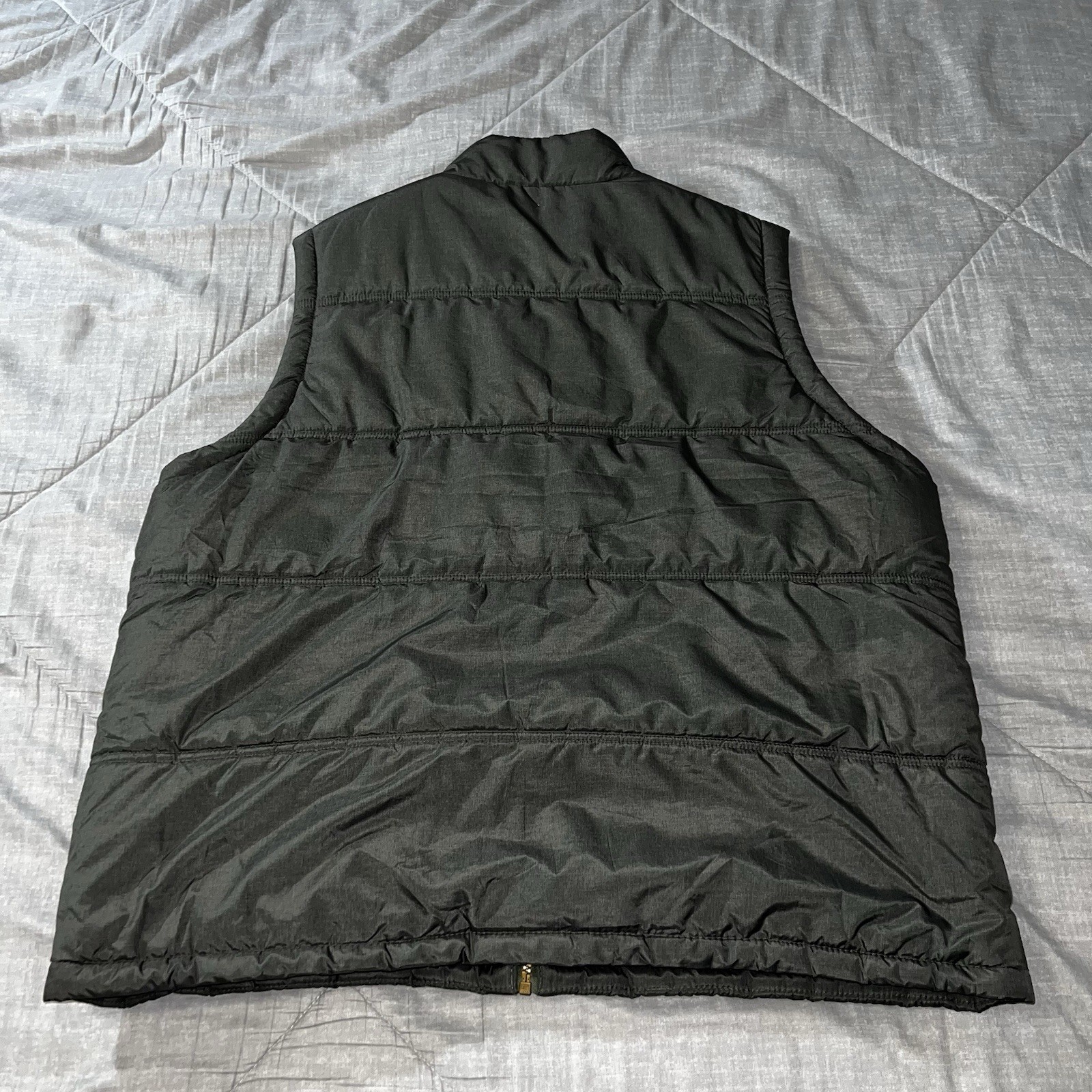 Weatherproof Vintage Plaid Cotton Lined Olive Green Puffer Vest Size XXL