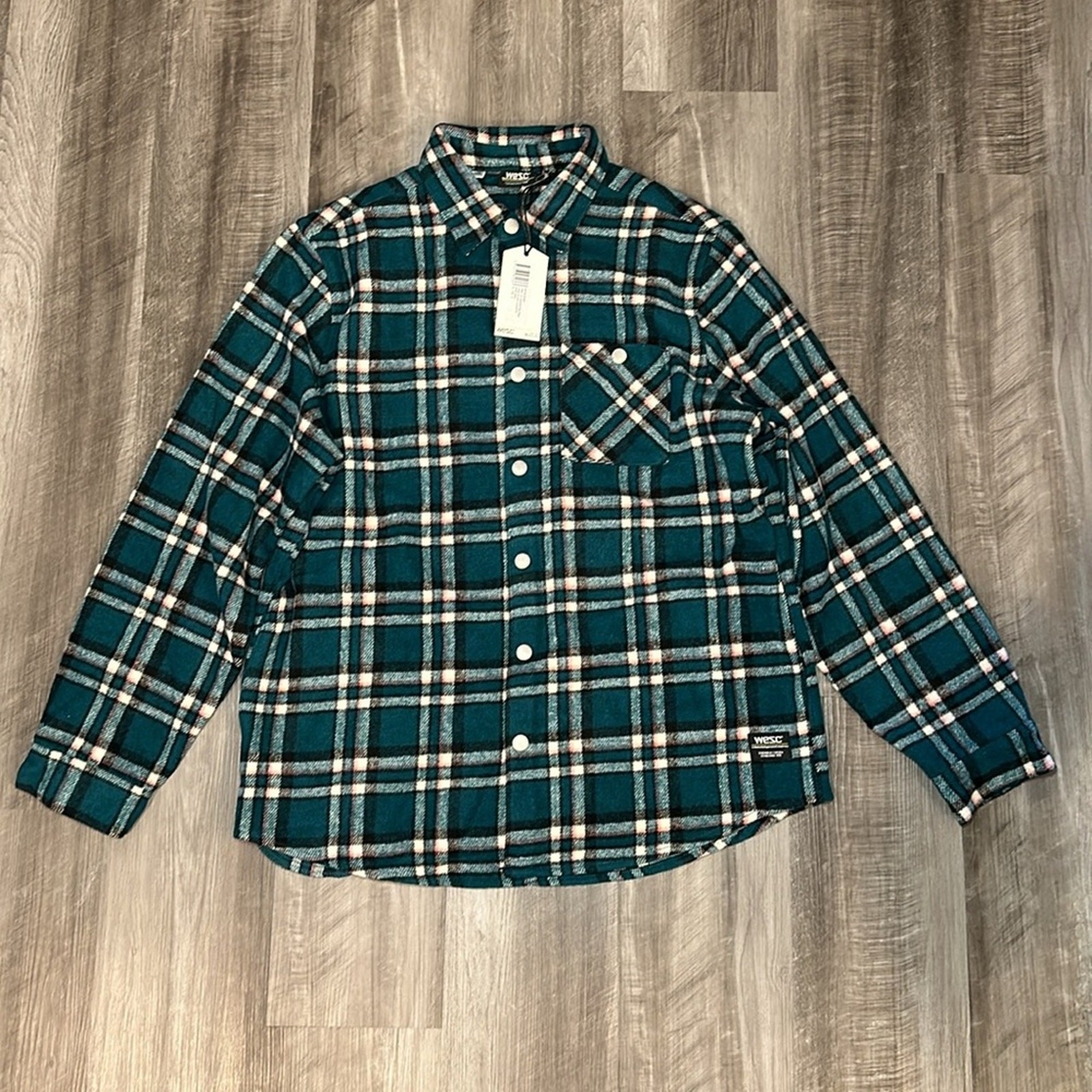 Wesc Oden Flannel Long Sleeve Pop Plaid Overshirt – 2XL