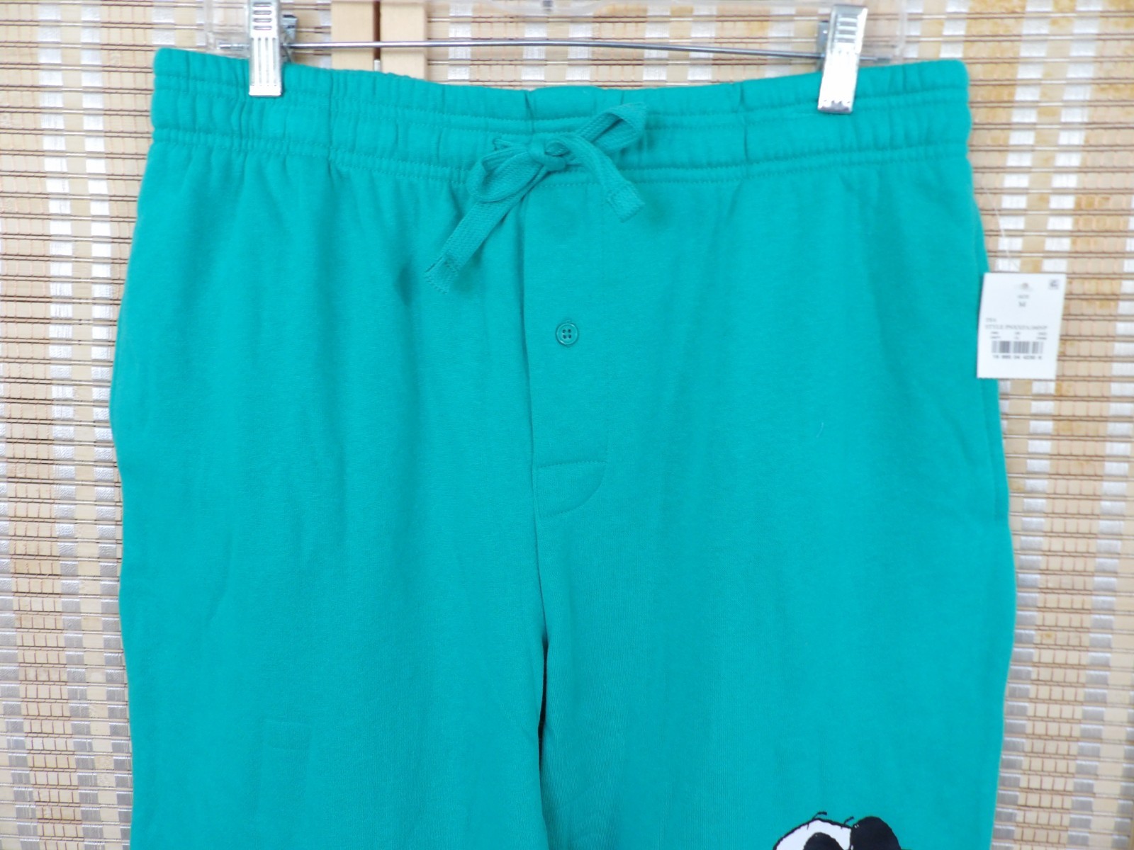 NWT Men’s Peanuts Snoopy Joe Cool Size Medium Teal Drawstring Sweatpants
