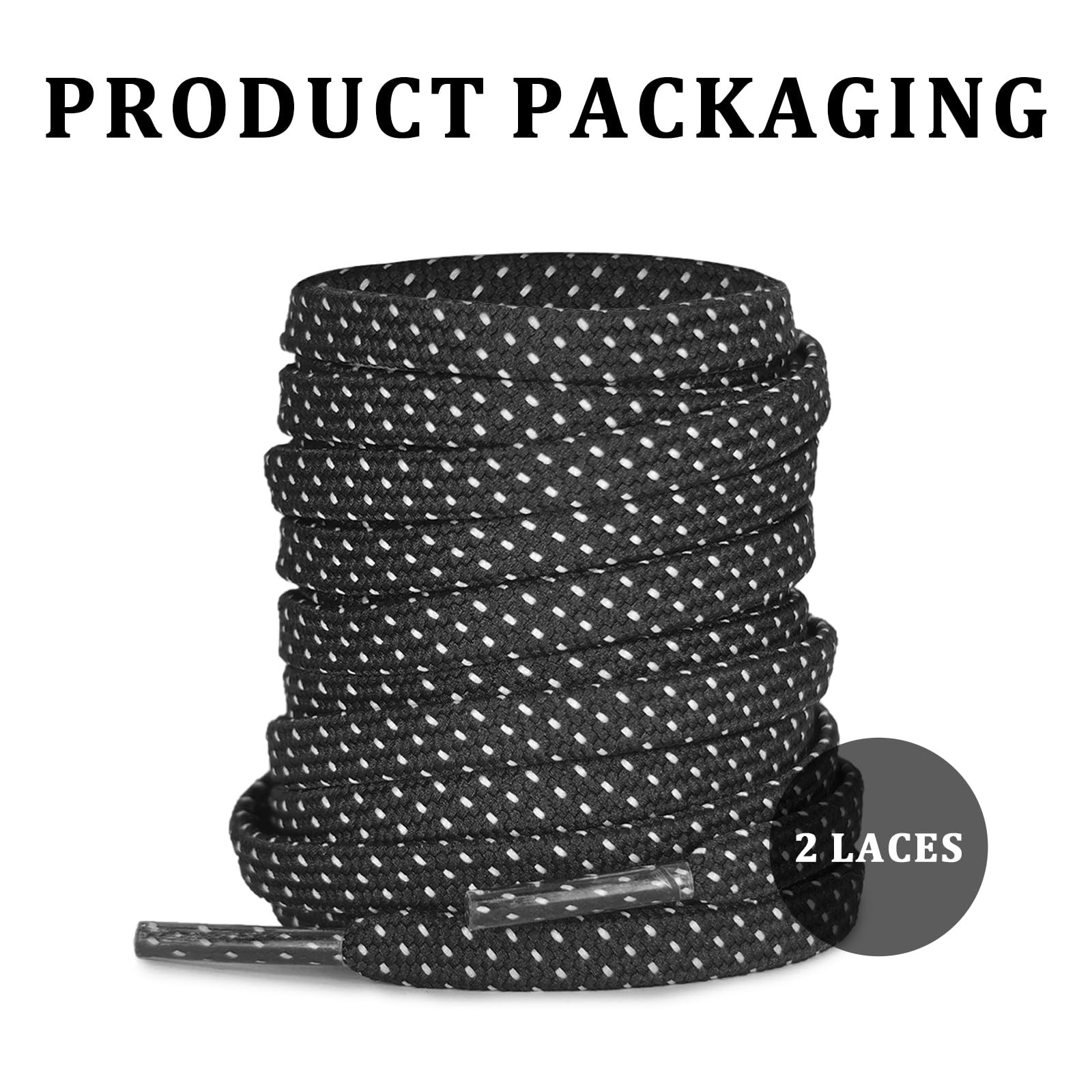 7MM Shoelaces for ON Cloudmonster Sneakers, Double Polyester 47″/120cm Black