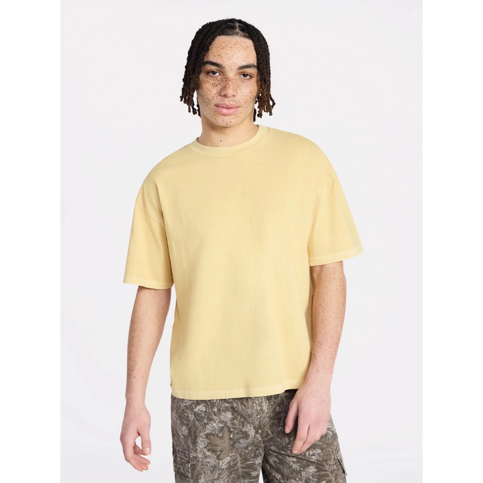 Oversize Tee Shirt Men’s Medium Lemon Grass Yellow Loose Comfortable Cotton New
