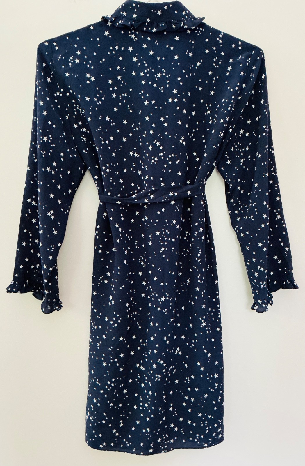Kate Spade Star Bright Night Sky Silk Shirtdress SZ Medium With Belt NWOT