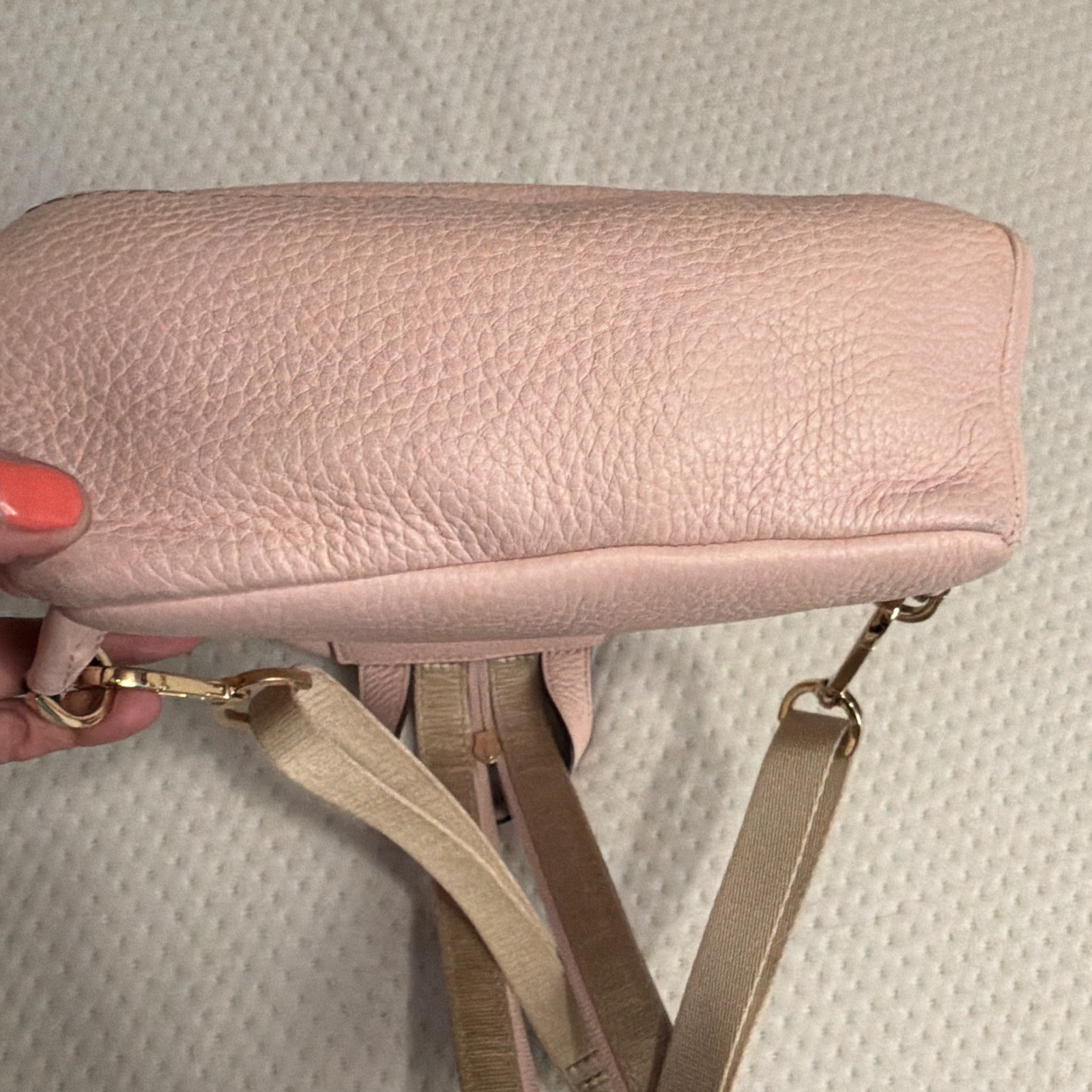 Michael Kors Erin Small Convertible Backpack Powder Blush Logo Gold Hardware Zip