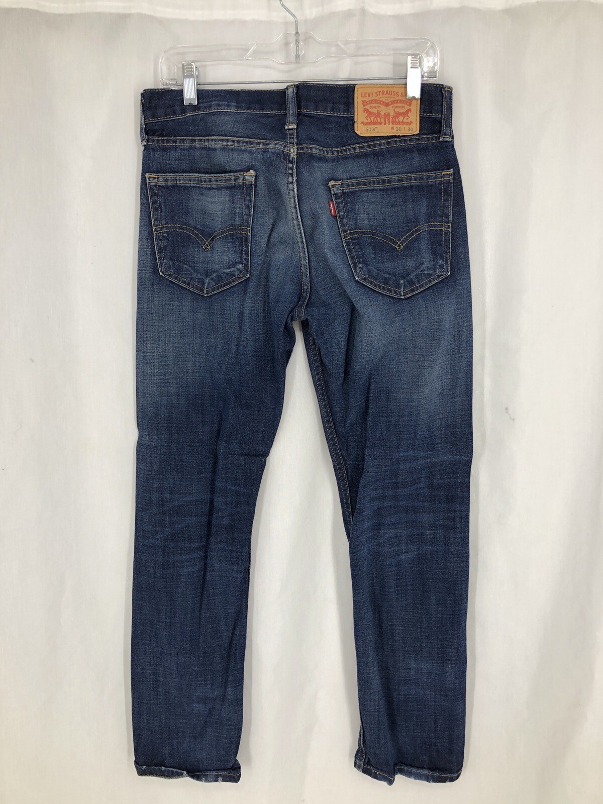 Levis 513 Slim Fit Straight Leg Medium Wash Denim 100% Cotton Jeans 30×30 31×29