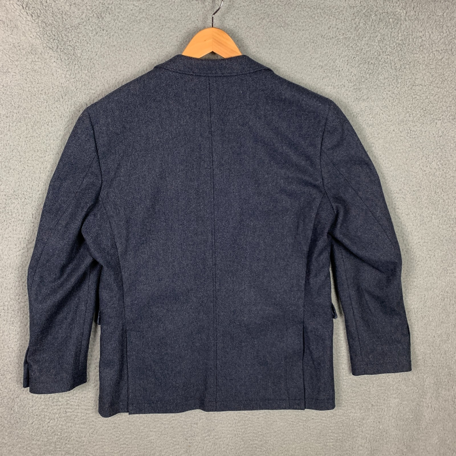 Joseph Abboud Sport Coat Blazer Men’s Large L Blue Flannel Wool Blend Two Button