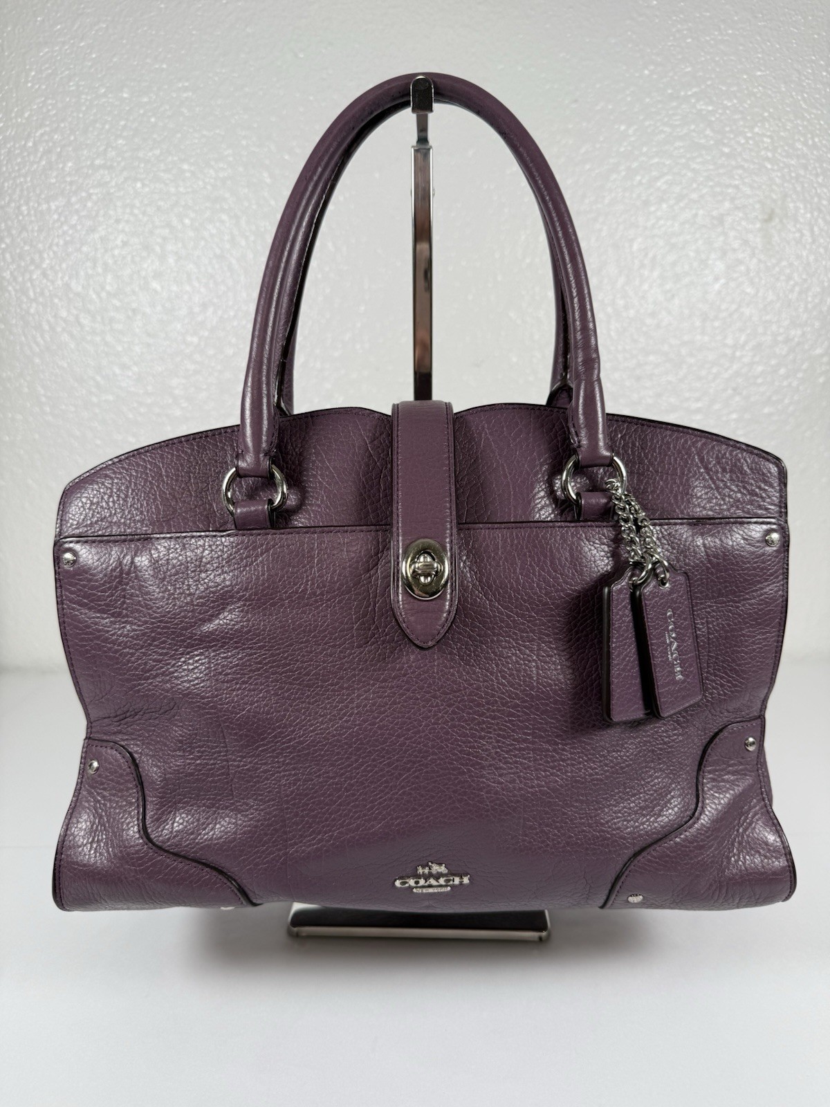 Coach Mercer 37575 Purple Pebbled Leather Top Handle NO STRAP