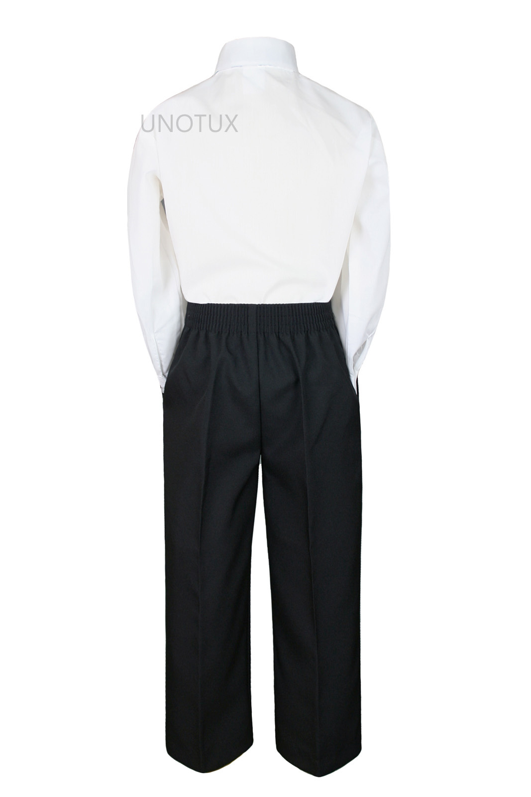 2pc Set Baby Boy Toddler Teens Formal Black or Navy Pants White Shirt Suit S-20