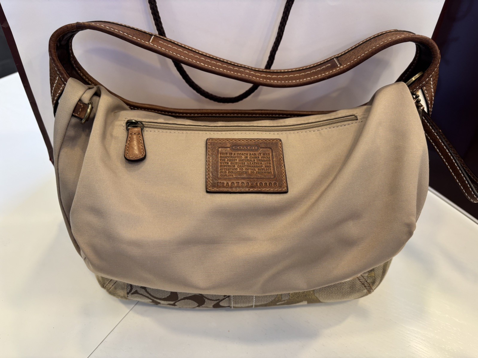 Vintage Coach Khaki Patchwork Ergo Hobo Bag 10808 and Medium Zip-Around Wallet
