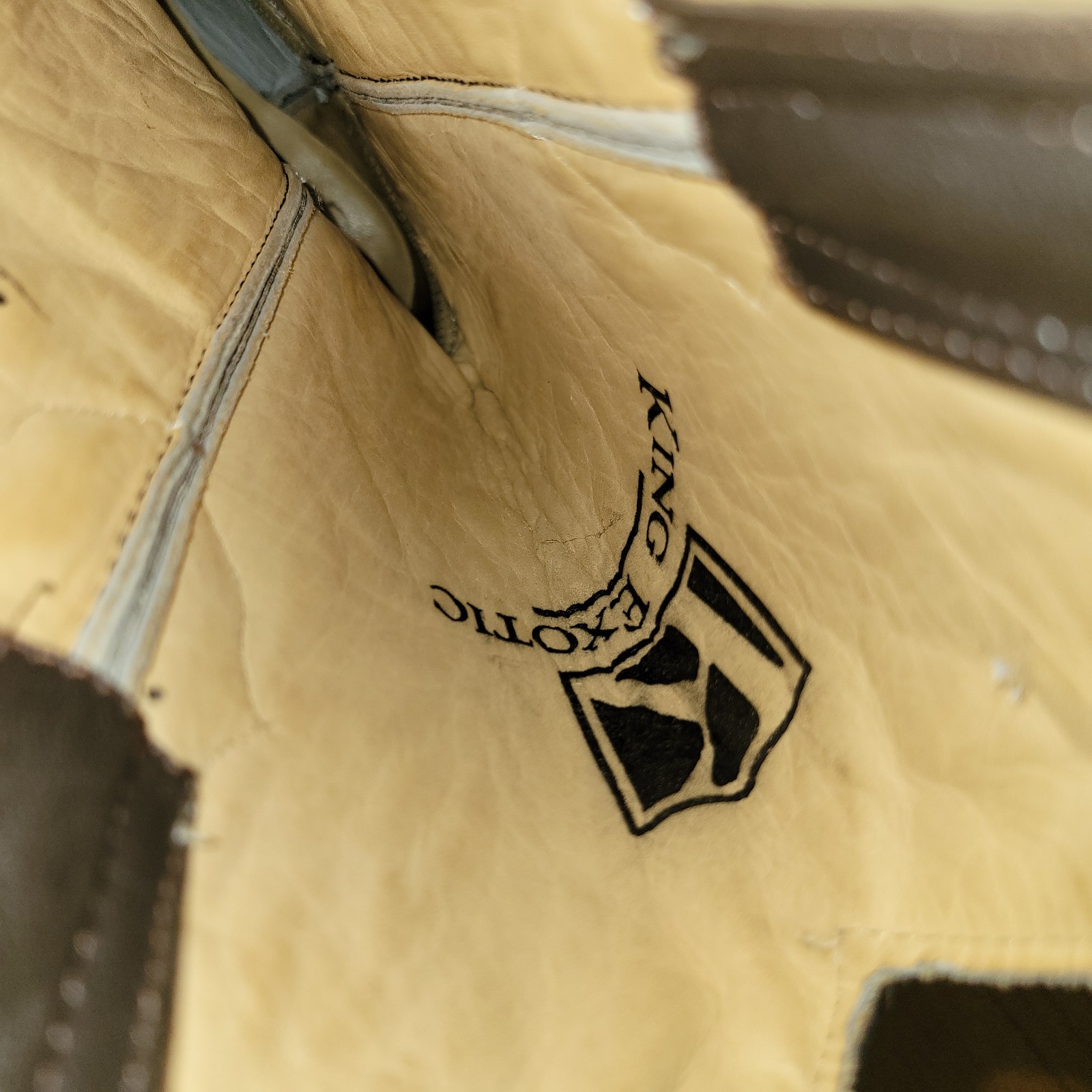 King Exotic NATURAL Genuine Cobra SnakeWestern Boot Pointed US M6 W7.5 Cowboy