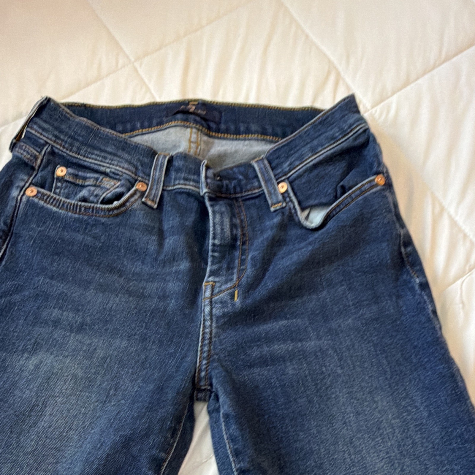7 For All Mankind Tailorless Dojo Women’s Bootcut Jeans Blue Medium Wash