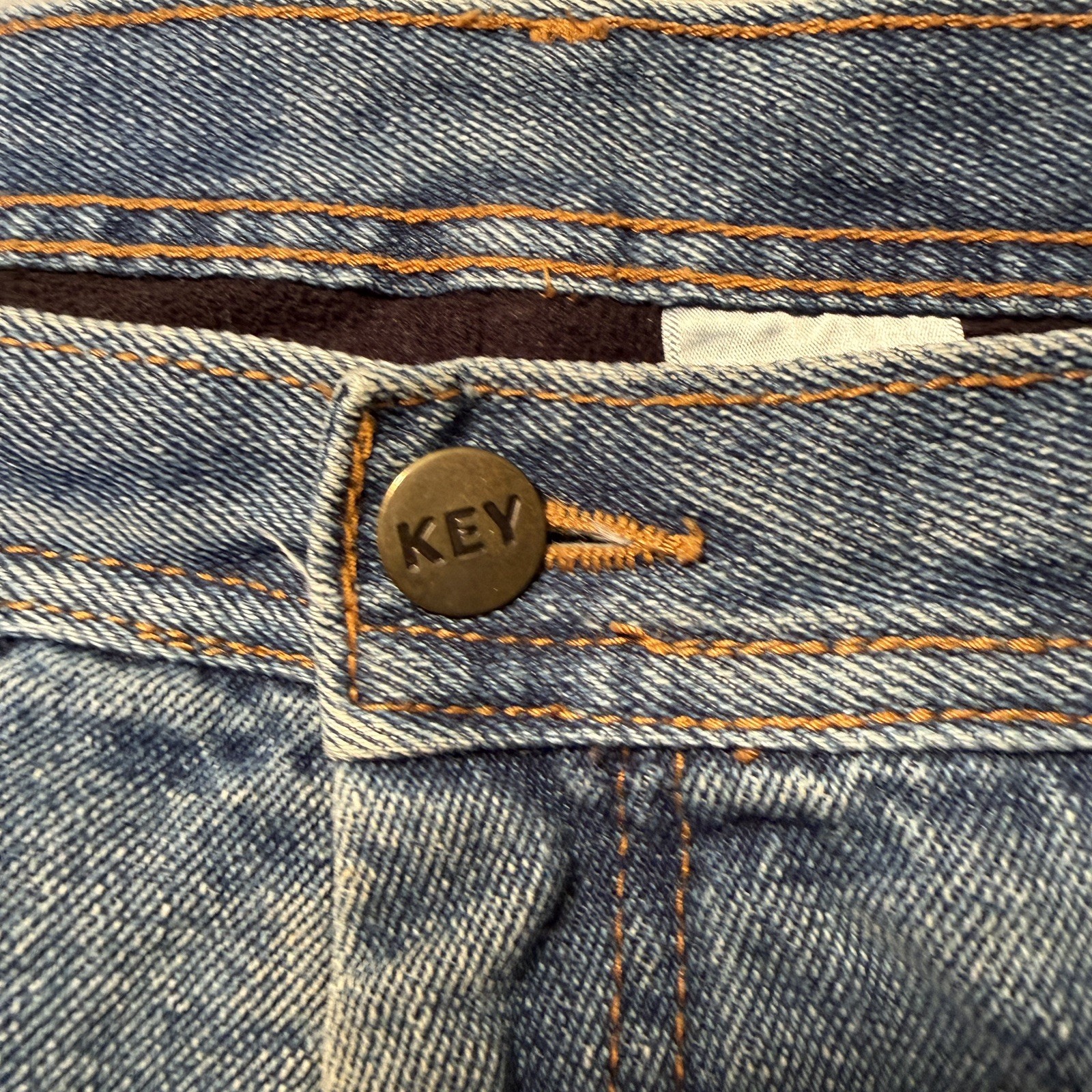 KEY Carpenter Mens Jeans Fleece Lined 38×30 Workwear Cold Weather