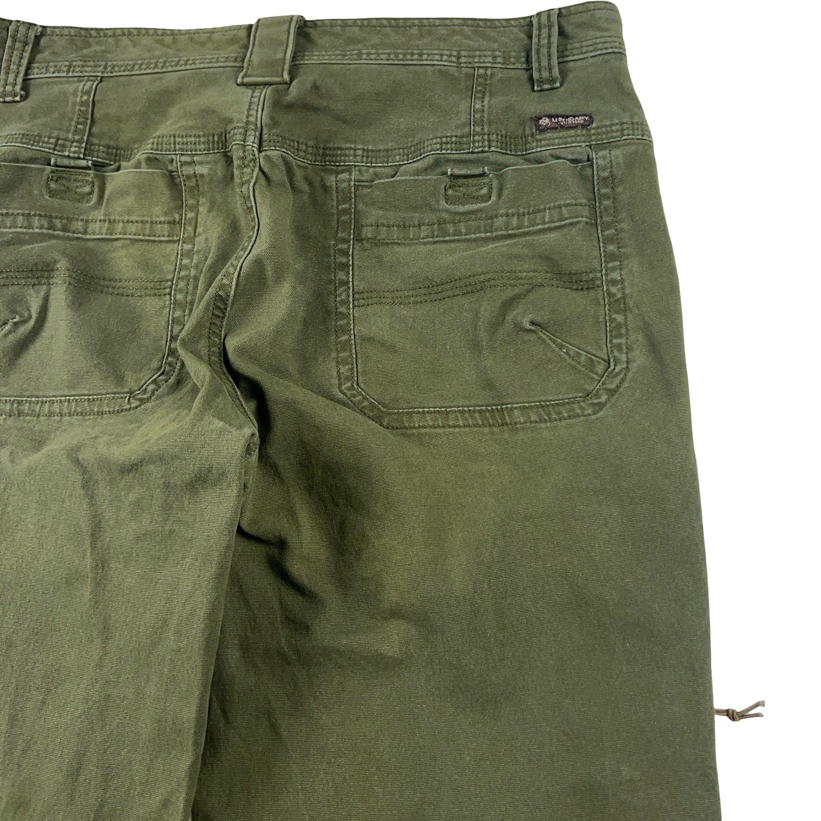 Legendary Outfitters Canvas Pants Mens 36×34 Green Straight Leg Cargo Pocket