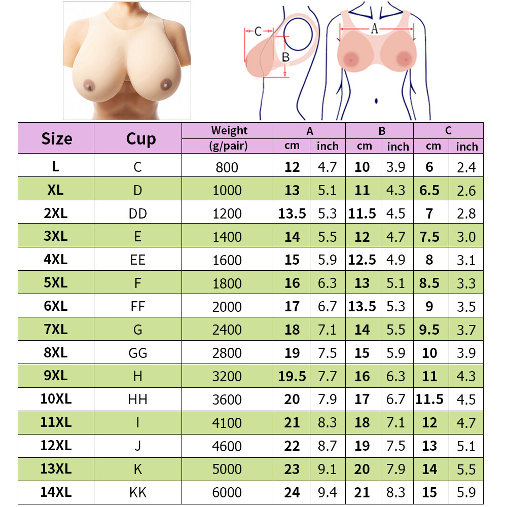 8XL GG Cup Large Soft Silicone Breast Forms Crossdresser Drag Queen False Boobs