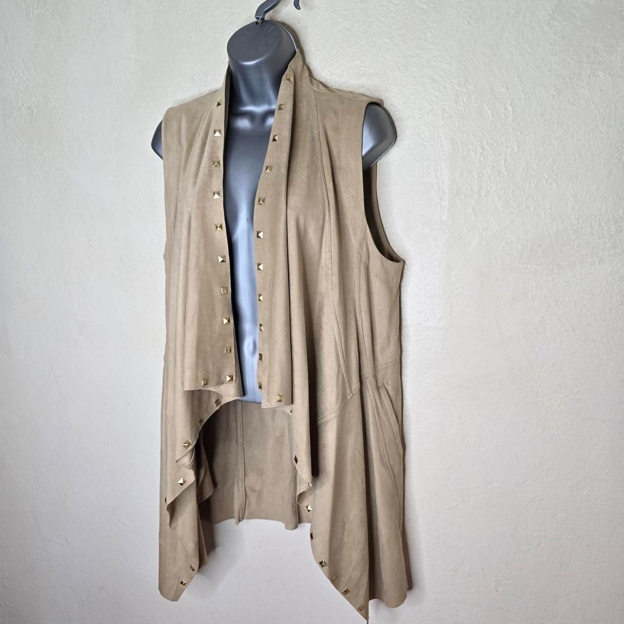 Michael byMichael Kors Studded Faux Suede Waterfall Drape Vest