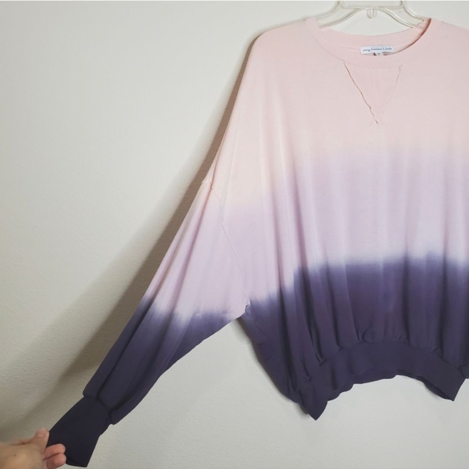 Young Fabulous & Broke Juliette Pink Ombre Dolman Pullover Crewneck Sweatshirt