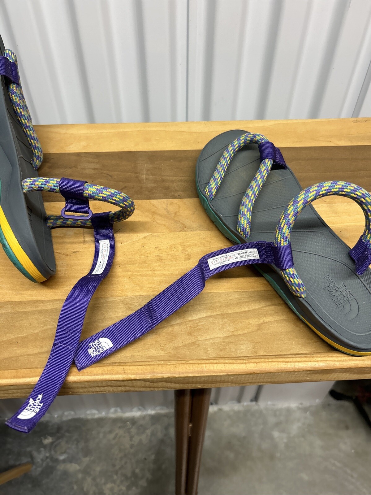 The North Face Base Camp Switchback Sandals Size 8 Purple Strap Multicolor Ropes