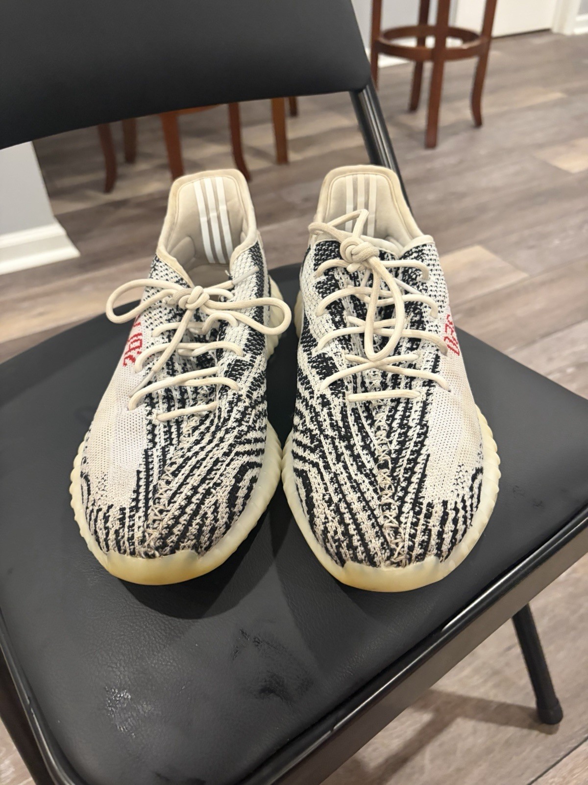 adidas Yeezy Boost 350 V2 Zebra White/Black/Red CP9654 Size 9