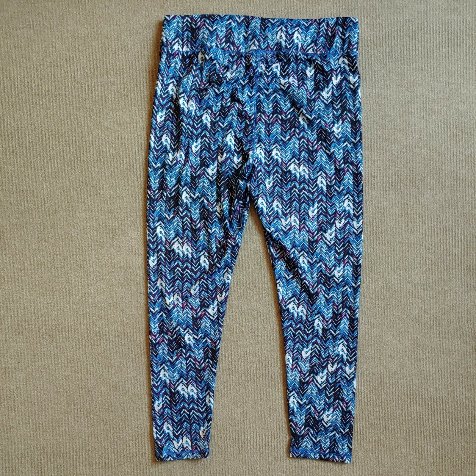 Roaman’s Wide Waistband Elastic Legging Pants Womens Sz L 18-20 Blue Multi NWOT