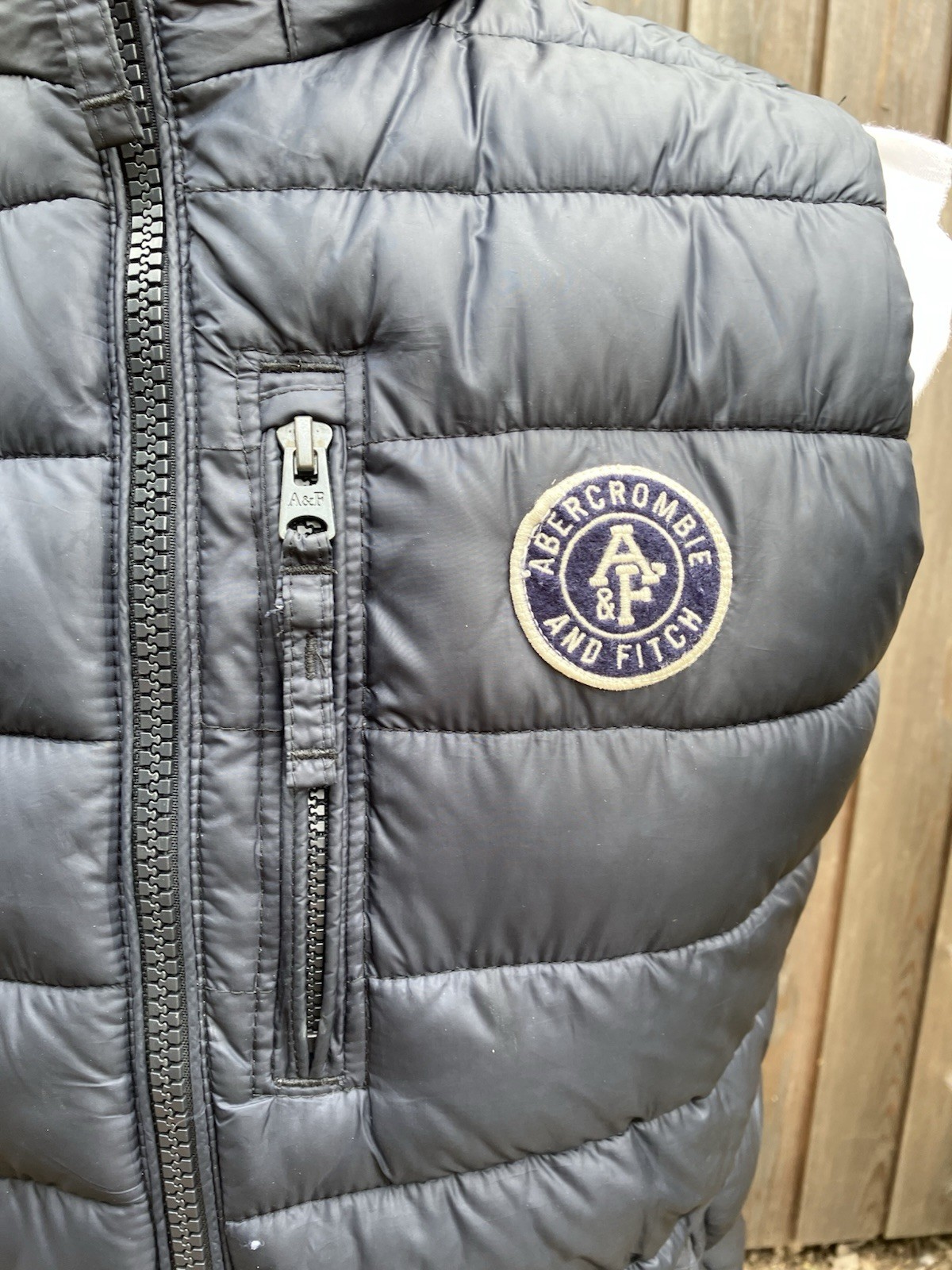 Abercrombie And Fitch Size S Small Padded Zipped Gilet Black Charity Sale