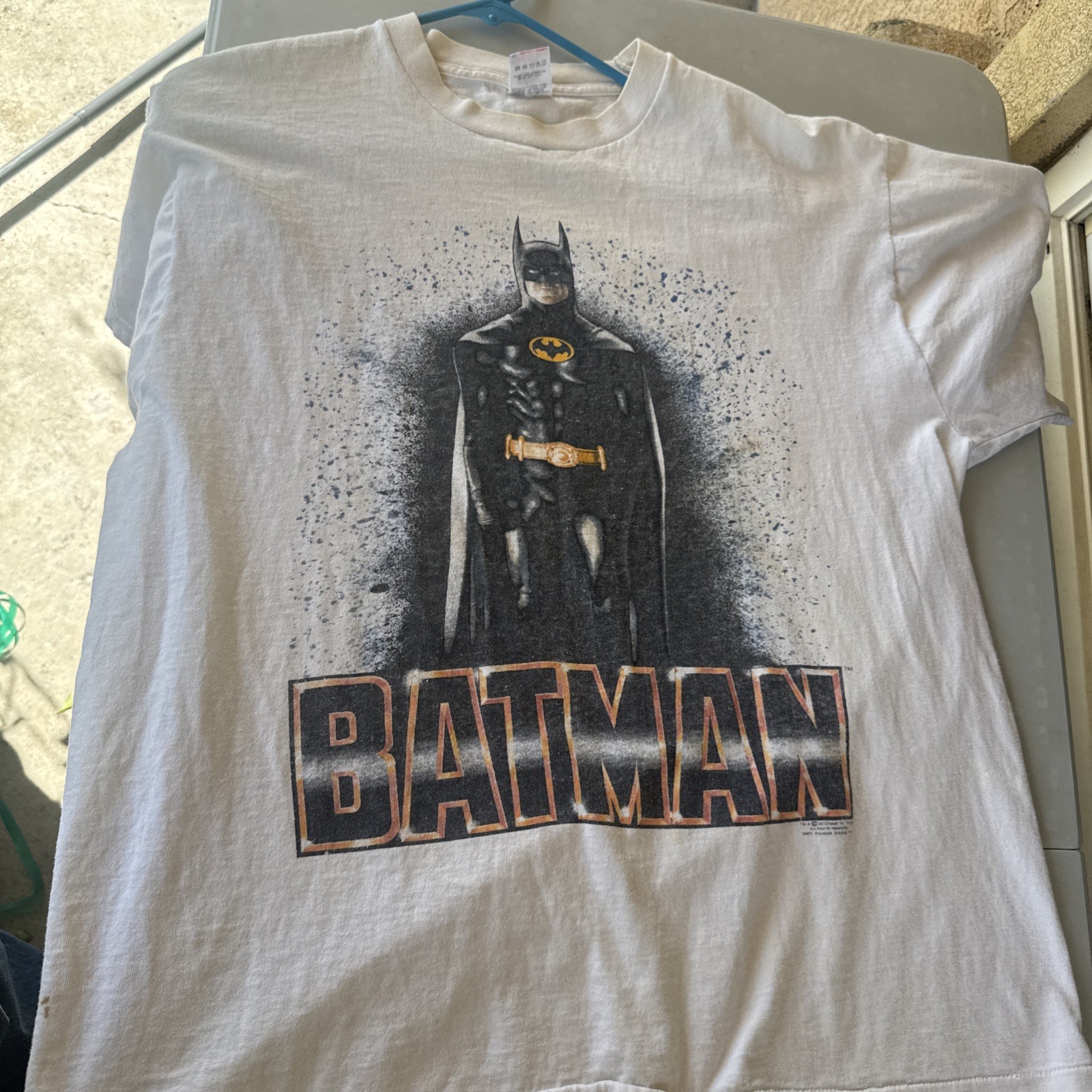 Vintage 80`s BATMAN Movie T Shirt 1989 Fruit Of The Loom Tag Size XL Made in USA