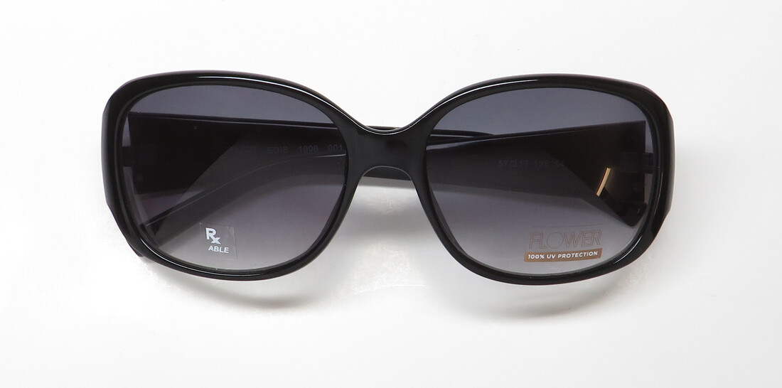FLOWER 1006 EDIE 001 OVERSIZED SHAPE ARM DESIGN WOMENS FULL RIM FRAME SUNGLASSES