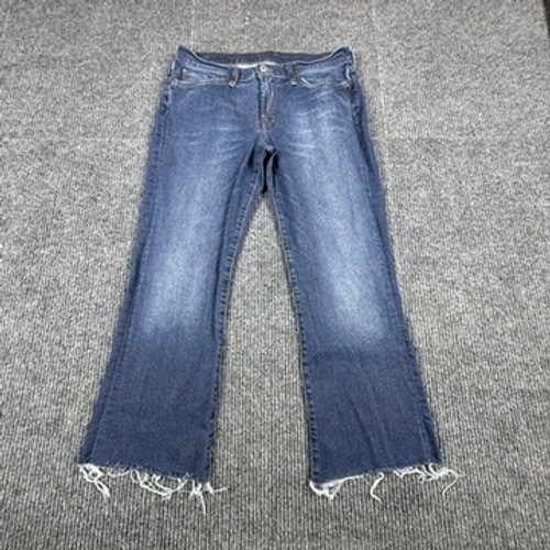 VTG Lucky Brand Dungarees Low Rise Flare Jeans Ol Thunder Raw Hem 12/31 8C1R020