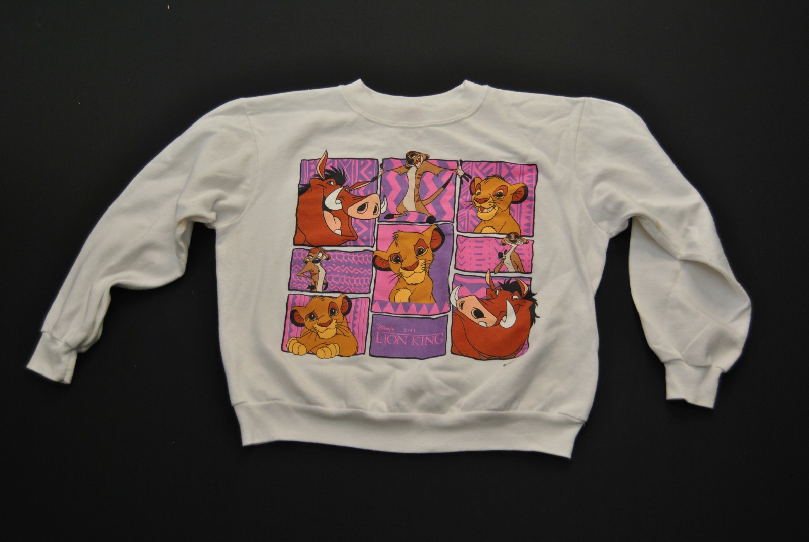 VTG The Lion King Movie Kid Sweatshirt XL 14 Simba Timon Pumbaa 3726S