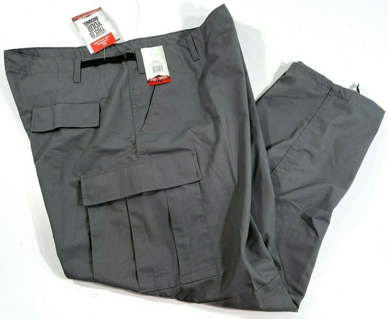 NWT 2XL REGULAR MENS TRU-SPEC 1308 BDU POLY COTTON RIP STOP PANTS CHARCOAL GREY
