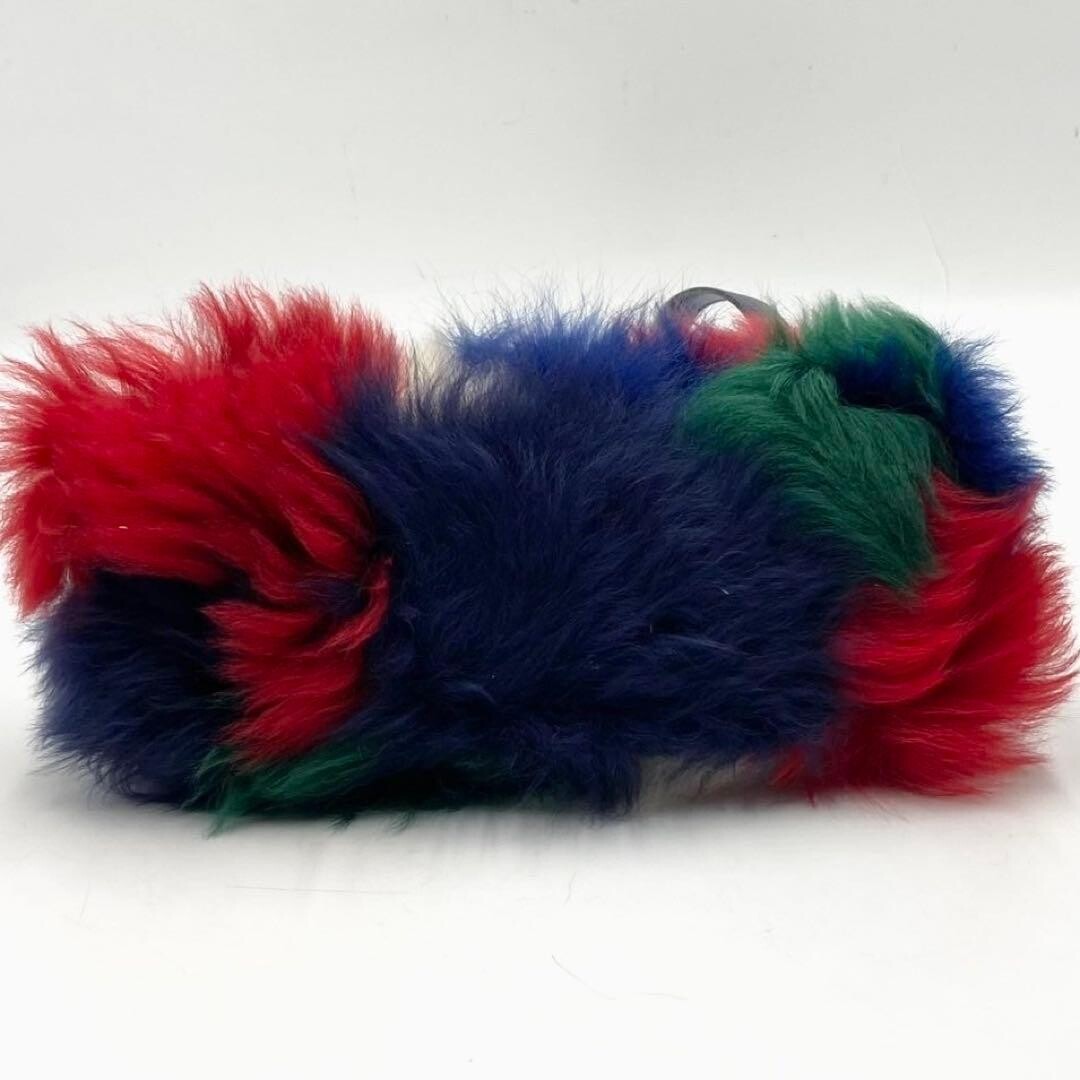 Coach Juliet 25 2 Way Shoulder Bag Blue White Green Red Fur Leather CW646