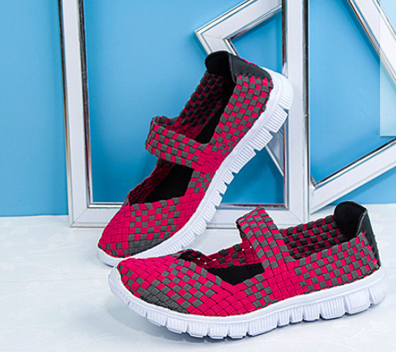 Women Woven Light Weight Elastic Trainer Comfort Slip On Sport Water Shoes WS79