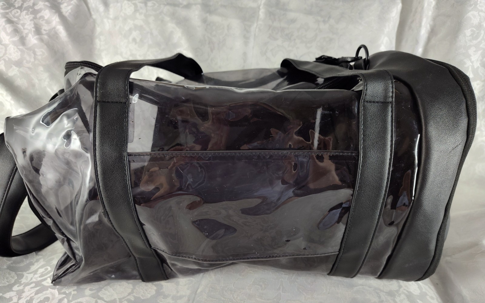 Beis Black & Clear Transparent Duffel Gym Travel Weekender Bag ST42